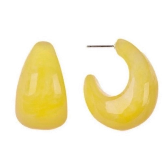 kate spade Jewelry - KATE SPADE • Yellow Adore-ables Resin Huggies Hoop Earrings